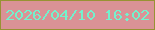 文字の大きさ：2、枠の色：989233、背景の色：da9296、文字の色：73f1cd 無料ブログパーツのブログ時計