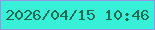 文字の大きさ：5、枠の色：9894e3、背景の色：38f0d8、文字の色：1b6c53 無料ブログパーツのブログ時計