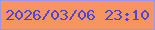 文字の大きさ：1、枠の色：9897f3、背景の色：f6955d、文字の色：4e43dd 無料ブログパーツのブログ時計
