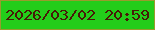 文字の大きさ：1、枠の色：989b2d、背景の色：23cd1a、文字の色：471a07 無料ブログパーツのブログ時計