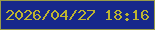 文字の大きさ：4、枠の色：989c49、背景の色：16288b、文字の色：bdb431 無料ブログパーツのブログ時計