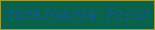 文字の大きさ：3、枠の色：989d3a、背景の色：08624c、文字の色：105a8b 無料ブログパーツのブログ時計