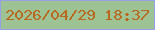 文字の大きさ：5、枠の色：98a0e9、背景の色：9dc395、文字の色：b9691f 無料ブログパーツのブログ時計