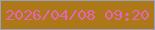 文字の大きさ：3、枠の色：98a1c1、背景の色：ad7918、文字の色：e464b8 無料ブログパーツのブログ時計