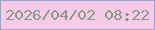 文字の大きさ：1、枠の色：98a3c7、背景の色：f7cbe8、文字の色：899984 無料ブログパーツのブログ時計