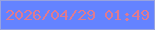 文字の大きさ：2、枠の色：98a3de、背景の色：6483ff、文字の色：df7a90 無料ブログパーツのブログ時計