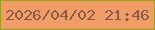 文字の大きさ：2、枠の色：98a417、背景の色：f29c68、文字の色：875c49 無料ブログパーツのブログ時計