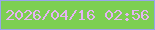 文字の大きさ：4、枠の色：98a5ec、背景の色：7dcf52、文字の色：e6b3f4 無料ブログパーツのブログ時計