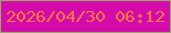 文字の大きさ：5、枠の色：98a766、背景の色：d50aab、文字の色：ff793e 無料ブログパーツのブログ時計