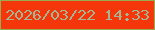 文字の大きさ：4、枠の色：98ab52、背景の色：f5350a、文字の色：a3b591 無料ブログパーツのブログ時計