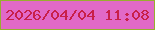 文字の大きさ：1、枠の色：98ae2f、背景の色：e169c7、文字の色：c81f49 無料ブログパーツのブログ時計