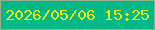 文字の大きさ：5、枠の色：98b090、背景の色：03b887、文字の色：e8f214 無料ブログパーツのブログ時計