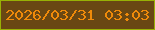 文字の大きさ：5、枠の色：98b105、背景の色：694713、文字の色：ef8a0a 無料ブログパーツのブログ時計