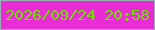 文字の大きさ：2、枠の色：98b2b7、背景の色：e82dd5、文字の色：6ee101 無料ブログパーツのブログ時計