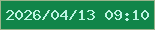 文字の大きさ：3、枠の色：98b38b、背景の色：108549、文字の色：bbf5e2 無料ブログパーツのブログ時計