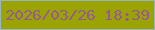 文字の大きさ：1、枠の色：98b6bf、背景の色：9ba301、文字の色：965996 無料ブログパーツのブログ時計