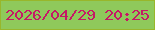 文字の大きさ：3、枠の色：98b72b、背景の色：8fc95b、文字の色：c61866 無料ブログパーツのブログ時計