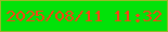 文字の大きさ：5、枠の色：98b829、背景の色：02e209、文字の色：f84114 無料ブログパーツのブログ時計