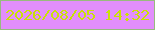 文字の大きさ：4、枠の色：98ba7e、背景の色：e28efc、文字の色：c9e106 無料ブログパーツのブログ時計