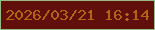 文字の大きさ：5、枠の色：98ba86、背景の色：600f0a、文字の色：b26417 無料ブログパーツのブログ時計