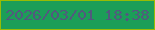 文字の大きさ：3、枠の色：98bc04、背景の色：1c9e58、文字の色：52597e 無料ブログパーツのブログ時計