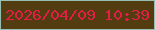文字の大きさ：5、枠の色：98bfb4、背景の色：533c10、文字の色：e21e46 無料ブログパーツのブログ時計