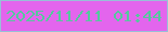 文字の大きさ：4、枠の色：98bfd7、背景の色：e365ed、文字の色：55c89d 無料ブログパーツのブログ時計