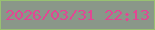 文字の大きさ：2、枠の色：98c171、背景の色：8a9789、文字の色：e14793 無料ブログパーツのブログ時計
