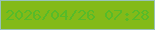 文字の大きさ：1、枠の色：98c2bb、背景の色：83ba19、文字の色：57bb29 無料ブログパーツのブログ時計