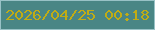 文字の大きさ：5、枠の色：98c2c6、背景の色：498685、文字の色：c0ac15 無料ブログパーツのブログ時計