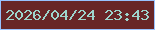 文字の大きさ：5、枠の色：98c2ff、背景の色：682627、文字の色：9dd5cc 無料ブログパーツのブログ時計