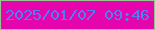 文字の大きさ：1、枠の色：98c392、背景の色：e406ac、文字の色：4e7ff6 無料ブログパーツのブログ時計