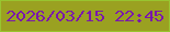 文字の大きさ：2、枠の色：98c430、背景の色：9aa121、文字の色：7a17ad 無料ブログパーツのブログ時計