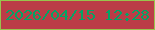 文字の大きさ：2、枠の色：98c54d、背景の色：bb3d47、文字の色：03a465 無料ブログパーツのブログ時計