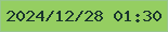 文字の大きさ：2、枠の色：98c68a、背景の色：95ce61、文字の色：1a352d 無料ブログパーツのブログ時計
