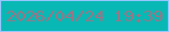 文字の大きさ：1、枠の色：98c6ff、背景の色：08b8b4、文字の色：9f7284 無料ブログパーツのブログ時計