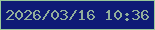 文字の大きさ：5、枠の色：98c89a、背景の色：0f1b76、文字の色：92af9b 無料ブログパーツのブログ時計