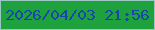 文字の大きさ：1、枠の色：98c8c1、背景の色：1ea23d、文字の色：1946aa 無料ブログパーツのブログ時計