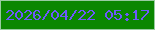 文字の大きさ：3、枠の色：98cba0、背景の色：0a8700、文字の色：6d59fa 無料ブログパーツのブログ時計