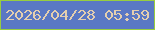 文字の大きさ：5、枠の色：98cd40、背景の色：5a78c4、文字の色：e4cfaf 無料ブログパーツのブログ時計