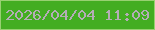文字の大きさ：1、枠の色：98d072、背景の色：43ad22、文字の色：b4adb6 無料ブログパーツのブログ時計