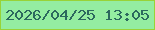 文字の大きさ：3、枠の色：98d337、背景の色：94eda1、文字の色：2c695e 無料ブログパーツのブログ時計