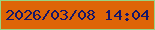 文字の大きさ：2、枠の色：98d481、背景の色：de6506、文字の色：161668 無料ブログパーツのブログ時計