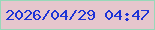 文字の大きさ：5、枠の色：98d8b9、背景の色：e6c6cd、文字の色：1e33d6 無料ブログパーツのブログ時計