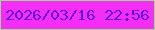 文字の大きさ：3、枠の色：98da86、背景の色：f52ef6、文字の色：6313d1 無料ブログパーツのブログ時計