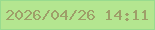 文字の大きさ：3、枠の色：98db8e、背景の色：b4e690、文字の色：9e9f69 無料ブログパーツのブログ時計