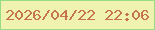 文字の大きさ：4、枠の色：98dc85、背景の色：eff3af、文字の色：c6744d 無料ブログパーツのブログ時計