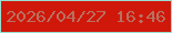 文字の大きさ：5、枠の色：98ded0、背景の色：d0180a、文字の色：b87060 無料ブログパーツのブログ時計