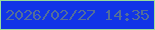 文字の大きさ：1、枠の色：98df9b、背景の色：1135e7、文字の色：536e9a 無料ブログパーツのブログ時計