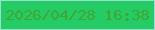 文字の大きさ：4、枠の色：98dfd3、背景の色：25cc65、文字の色：3da934 無料ブログパーツのブログ時計